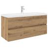 Stylish Sink Cabinet with Built-in Basin - Artisan Oak | HipoMarket