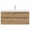 Stylish Sink Cabinet with Built-in Basin - Artisan Oak | HipoMarket