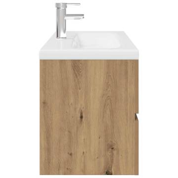 Stylish Sink Cabinet with Built-in Basin - Artisan Oak | HipoMarket