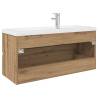 Stylish Sink Cabinet with Built-in Basin - Artisan Oak | HipoMarket