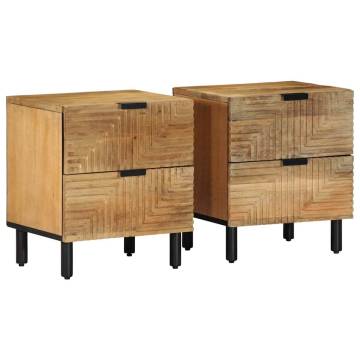 Elegant Brown Bedside Cabinets - Set of 2 | HIPO Market