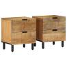  Bedside Cabinets 2 pcs Brown 40x33x46 cm Solid Wood Mango Quantity in Package 2 Material mango wood 