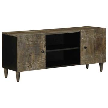 Light Grey TV Cabinet - Solid Mango Wood | Hipomarket UK