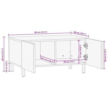 Coffee Table Brown 80x50x40 cm Solid Wood Mango - HipoMarket