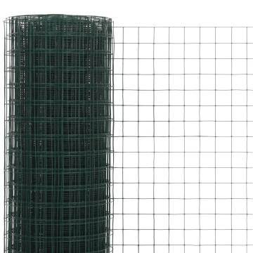 Chicken Wire Fence Steel with PVC Coating 10x1.5 m Green