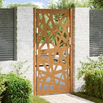 Weathering Steel Garden Gate 105x205 cm - Elegant & Durable