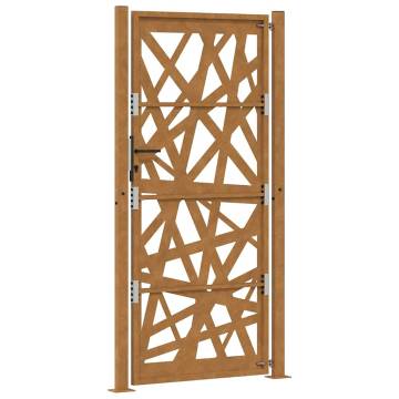 Weathering Steel Garden Gate 105x205 cm - Elegant & Durable