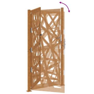 Weathering Steel Garden Gate 105x205 cm - Elegant & Durable