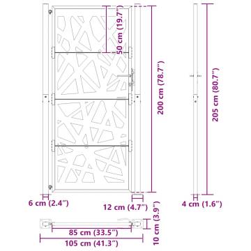 Weathering Steel Garden Gate 105x205 cm - Elegant & Durable