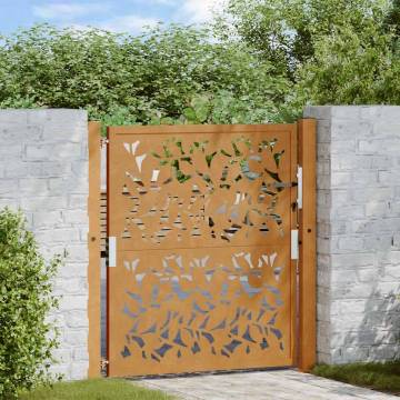 Garden Gate 105x105 cm - Weathering Steel Leaf Design