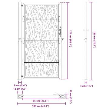 Garden Gate 105x180 cm Weathering Steel | Hipomarket UK