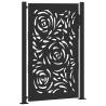 Garden Gate Black 105x155 cm Steel Flame Design - HipoMarket