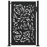 Garden Gate Black 105x155 cm Steel Flame Design - HipoMarket