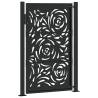 Garden Gate Black 105x155 cm Steel Flame Design - HipoMarket