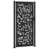 Garden Gate Black 105x205 cm Steel Flame Design - Hipomarket