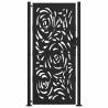 Garden Gate Black 105x205 cm Steel Flame Design - Hipomarket