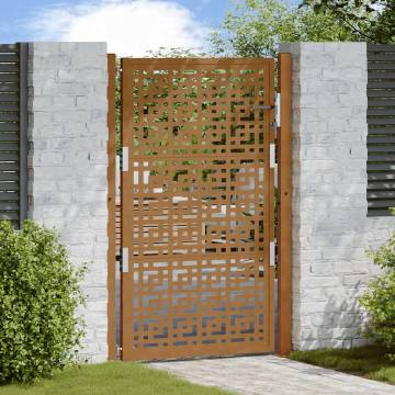 Garden Gate 105x155 cm Weathering Steel Cross Design - HipoMarket