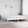 Bed Frame White Solid Wood Pine 200x200 cm Colour white Size 200 x 200 cm 