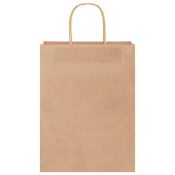 Brown Paper Bags with Handles - 50 pcs | Eco-Friendly & Durable