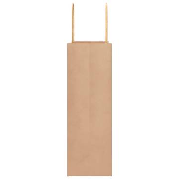 Brown Paper Bags with Handles - 50 pcs | Eco-Friendly & Durable