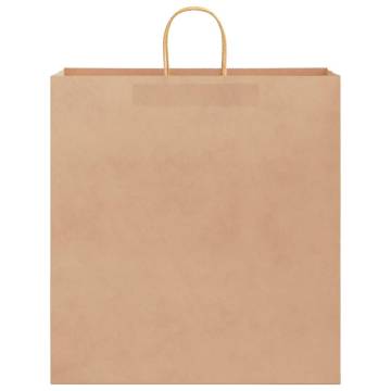 Brown Paper Bags with Handles - 50 pcs | HipoMarket UK