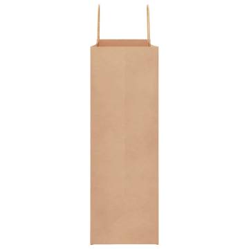 Brown Paper Bags with Handles - 50 pcs | HipoMarket UK