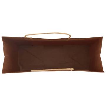 Brown Paper Bags with Handles - 50 pcs | HipoMarket UK