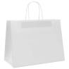 50 pcs White Paper Bags with Handles - Eco-Friendly Packaging