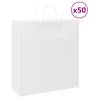 50 pcs White Paper Bags with Handles | Eco-Friendly Packaging