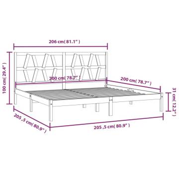 White Solid Wood Pine Bed Frame 200x200 cm | Hipo Market