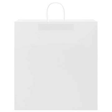 50 pcs White Paper Bags with Handles | Eco-Friendly Packaging