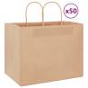 Brown Paper Bags with Handles - 50 pcs | HipoMarket