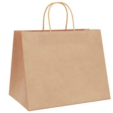 Brown Paper Bags with Handles - 50 pcs | HipoMarket