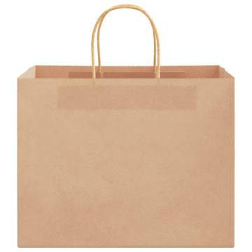 Brown Paper Bags with Handles - 50 pcs | HipoMarket