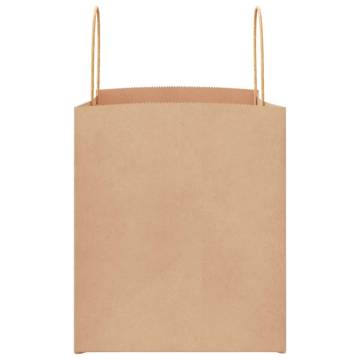 Brown Paper Bags with Handles - 50 pcs | HipoMarket