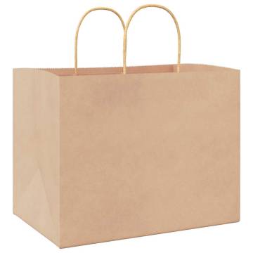 Brown Paper Bags with Handles - 50 pcs | HipoMarket