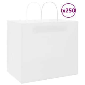 White Paper Bags 250 pcs with Handles | Durable & Eco-Friendly