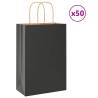 Paper Bags with Handles | 50 pcs Black 21x11x31 cm