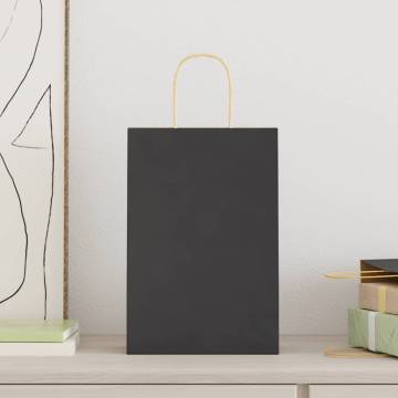 Paper Bags with Handles | 50 pcs Black 21x11x31 cm