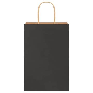 Paper Bags with Handles | 50 pcs Black 21x11x31 cm