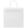 50 White Paper Bags with Handles - Durable & Recyclable