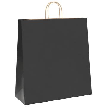 Sustainable Black Paper Bags with Handles - 50 pcs | Hipomarket