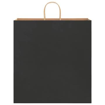 Sustainable Black Paper Bags with Handles - 50 pcs | Hipomarket