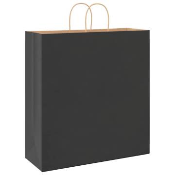 Sustainable Black Paper Bags with Handles - 50 pcs | Hipomarket