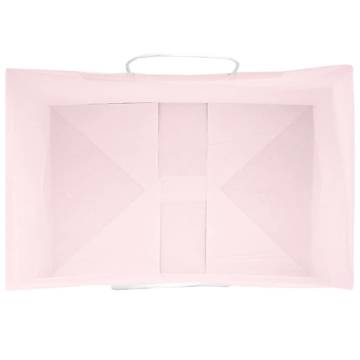 Eco-Friendly Pink Paper Bags with Handles | 50 pcs