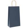 Blue Paper Bags with Handles - 50 pcs | Hipomarket UK