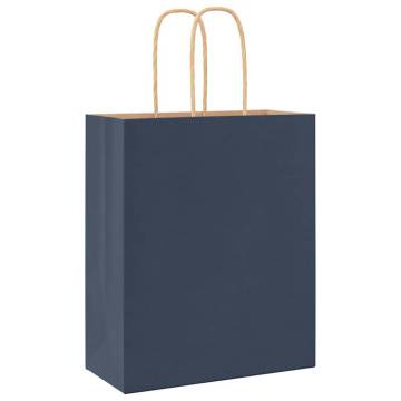 Blue Paper Bags with Handles - 250 pcs | HipoMarket