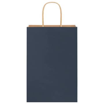 Blue Paper Bags with Handles - 250 pcs | Eco-Friendly Packaging