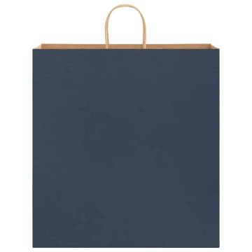 Eco-Friendly Blue Paper Bags with Handles - 250 pcs | HiPoMarket