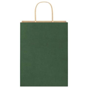 Sustainable Green Paper Bags with Handles - 50 pcs | HipoMarket